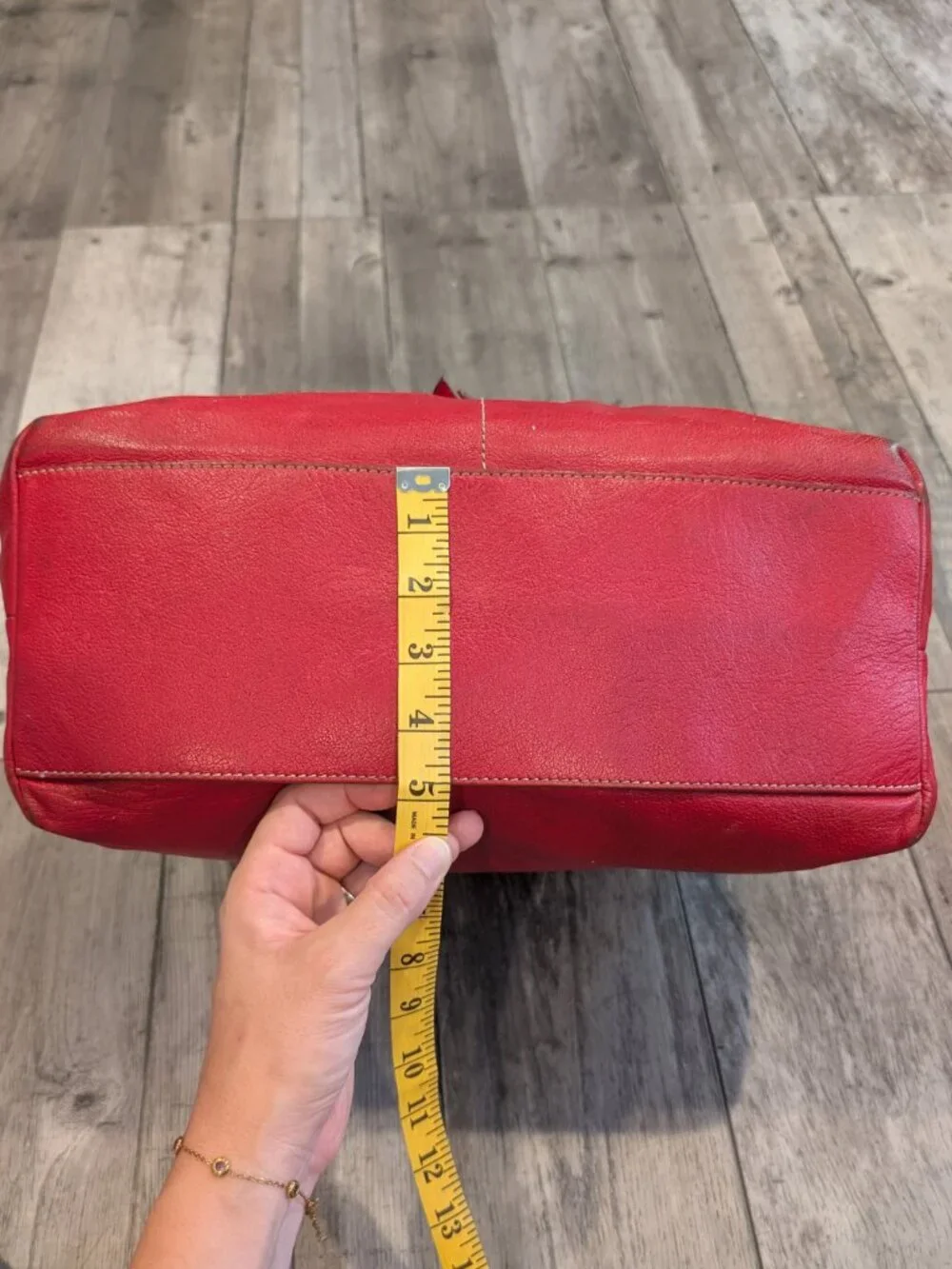 Dooney & Bourke Large Red Leather Hobo Shoulder Bag GUC